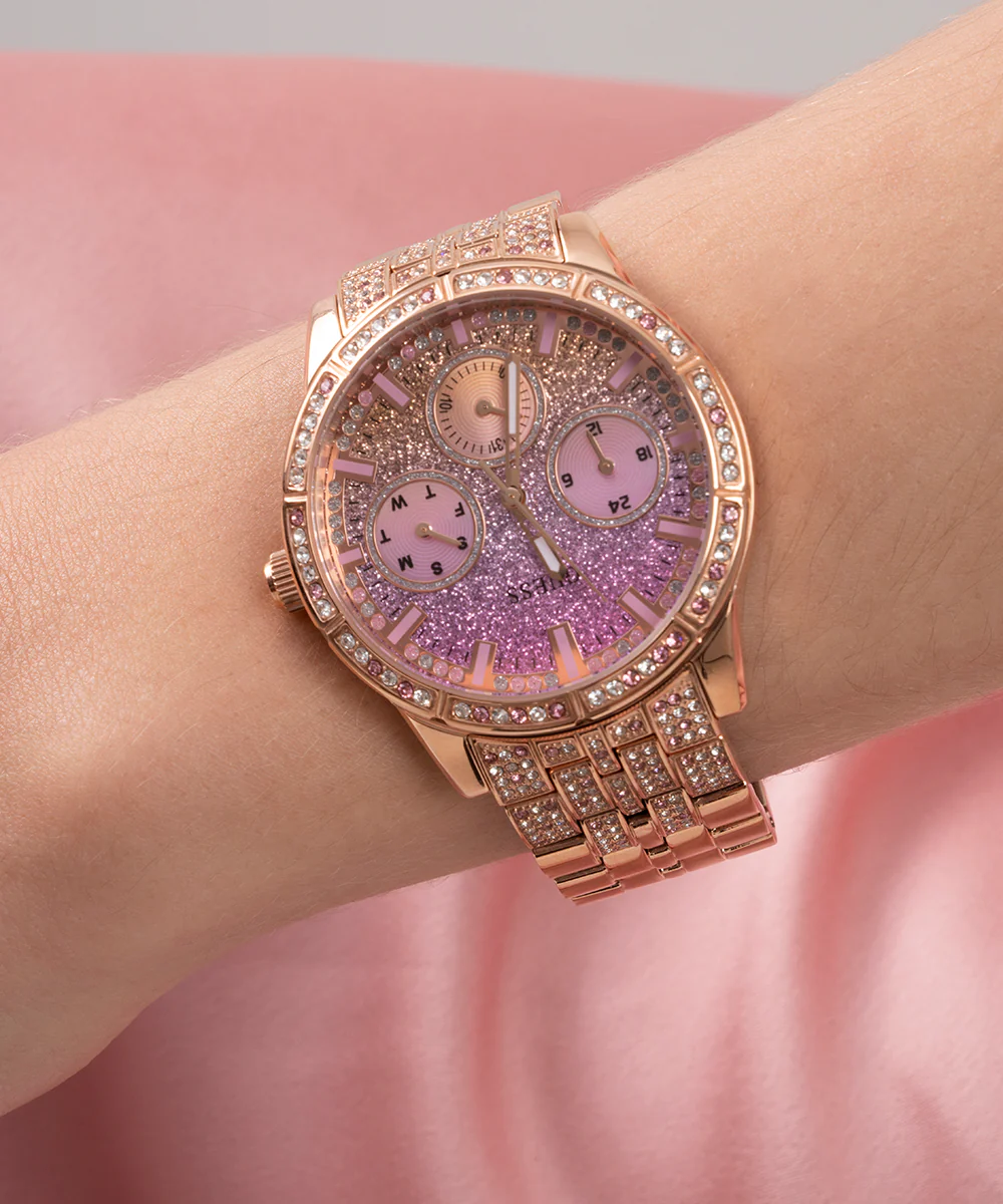 GUESS Ladies Rose Gold Tone Multi-function Watch - GUESS Watches