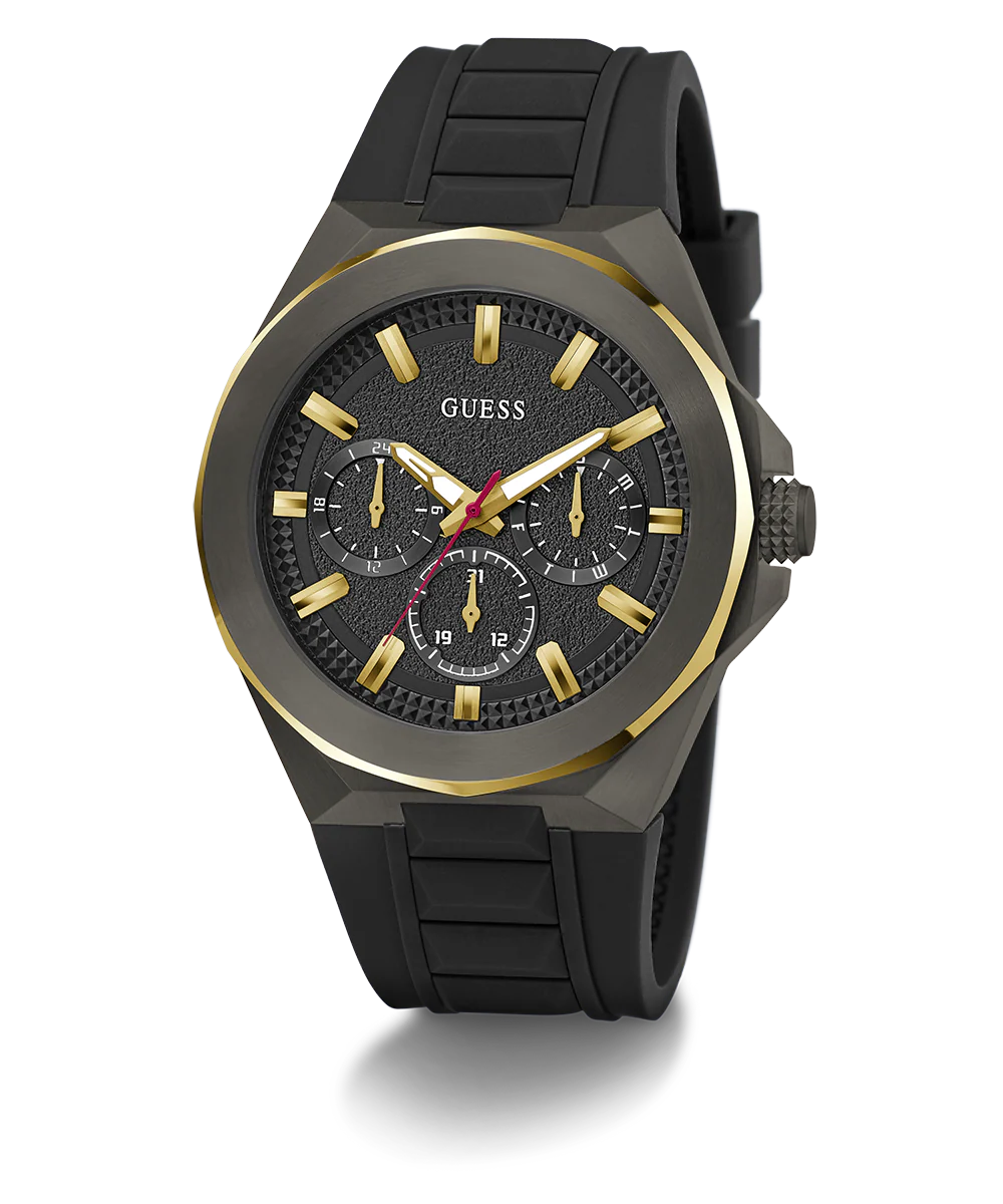 Watch Multi GUESS Mens Black 2-Tone Multi-function Watch - GUESS Watches